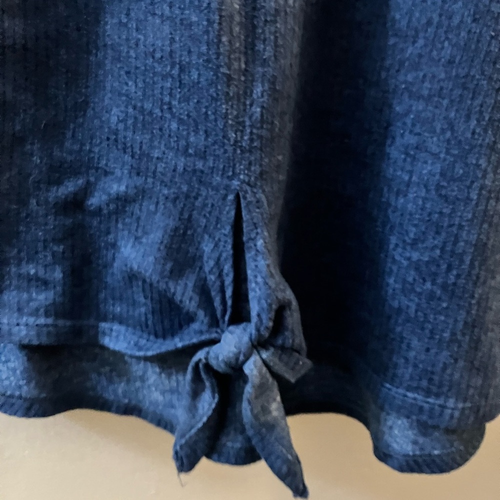 Blue Tie-Front Top